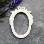 Овальная рамка с бантом, 7,5х5,7 см / пд994