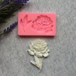 Молд А531, Пион со стеблем 8х5 см