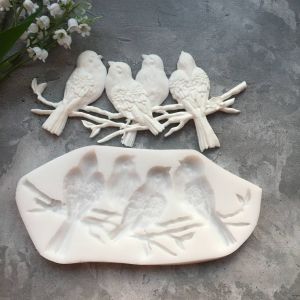  Молд А281/2, Набор Птички на ветке 24х12,5 см ― Творча майстерня ДекоПарк