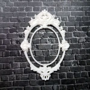 Ажурная рамка двойная, мод. пл., цв. бел., 9,3х6,5 см, внутр. 4,7х3,6 см / пд578 ― Творча майстерня ДекоПарк