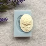 Молд А547, Камея с розой 3,9х2,9 см 