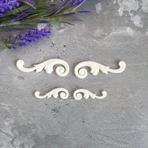Вензеля гибкие, 2 шт по 4,8х1,4 см, цв.: бел. /гд770Б ― Творча майстерня ДекоПарк