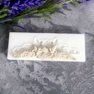 Молд 301, Вензель бордюр с ангелочками малый, 6,7х1,5 см ― Творча майстерня ДекоПарк