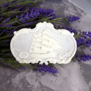 Накладка - панно Морская винтажная (Парусник) 10х6,6 см/ПД970 ― Творча майстерня ДекоПарк