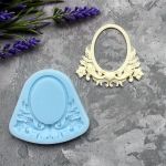 Молд ДП041 «Овальна Рамка з квітами» 6,2х5,7 см