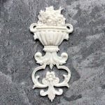 Вензель вертикальный ваза с цветами, 4,6х2,1 см, гибкий декор. эл-т / гд850м