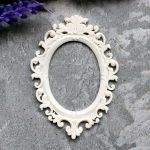 Рамочка ажурная 7х4,7 см, внутр. диам. 3,9х2,9 см, гибкий декор. эл-т / гд857