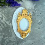 Молд ДП051 "Овальна Рамка з Короною" 9,3х5 см, внутр. діам. 4х3 см 