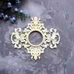 Рамка круглая ажурная 11х9,7 см, мод. пл., цв.:бел./ПД913