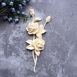 Розы с бутонами 15,5х6 см, мод. пл., цв.:бел./ПД1011 ― Творча майстерня ДекоПарк