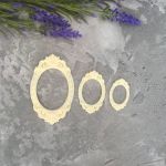 Рамка овальная 6,7х4,1 см, внутр. 4х3 см, гибкий декор /гд880Б