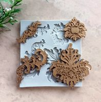 Молд ДП544, Ажурні елементи 9*8,2 см, 4,8*5 см, 8,3*4 см там 6*2,3 см